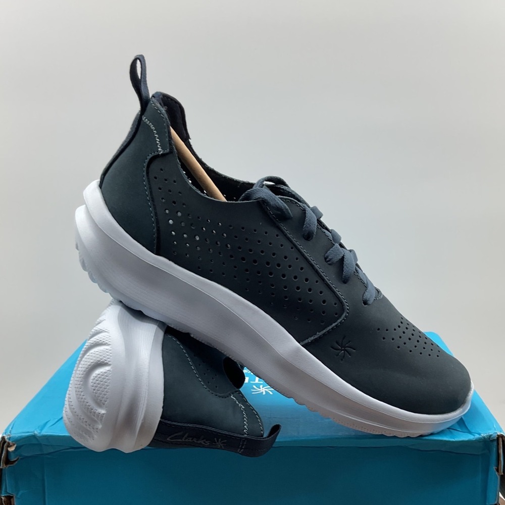 Clarks Step Solevana Style Dark Grey Perforated Sneakers Womens 10 261842874075
